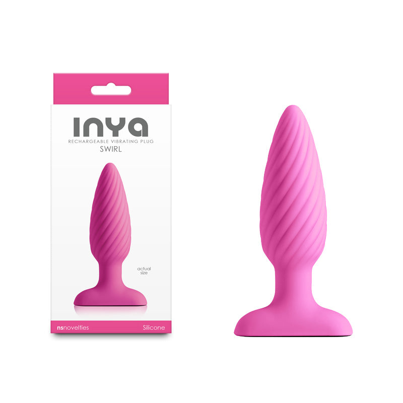INYA Swirl - Pink 10.7 cm USB Rechargeable Vibrating Butt Plug