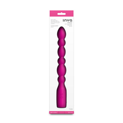 INYA Prime Pink 28.8 cm USB Rechargeable Anal Vibrator. Full view of the vibrator on a white background, a fourth view.