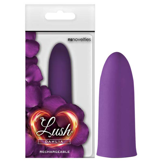 Lush Dahlia Purple 6.1 cm (2.4'') USB Rechargeable Bullet. Studio photo of the bullet on a white background.