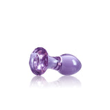 Crystal Gem - Purple - Purple 9 cm Glass Butt Plug - Image 3