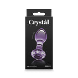 Crystal Gem - Purple - Purple 9 cm Glass Butt Plug - Image 5