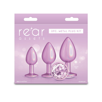 Rear Assets Trainer Kit - Iridescent Pink - Iridescent Pink Metallic Butt Plugs - Set of 3 Sizes