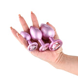 Rear Assets Trainer Kit - Iridescent Pink - Iridescent Pink Metallic Butt Plugs - Set of 3 Sizes - Image 2