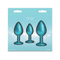 Rear Assets Trainer Kit - Iridescent Teal - Iridescent Teal Metallic Butt Plugs - Set of 3 Sizes