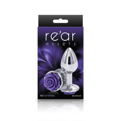 Rear Assets Rose - Small - Chrome 7.6 cm Metal Butt Plug