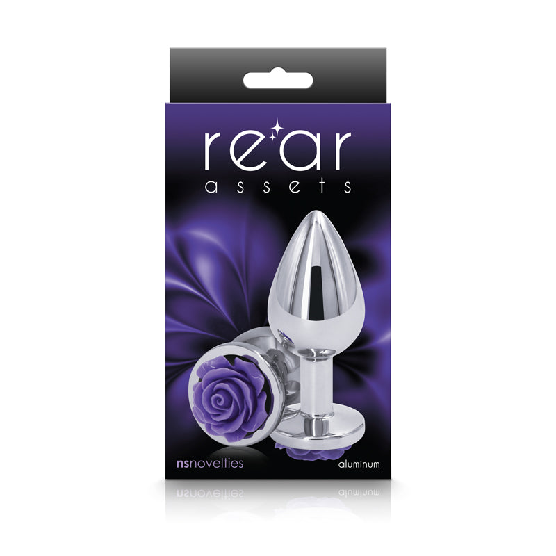 Rear Assets Rose - Medium - Chrome 8.9 cm Metal Butt Plug