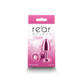 Rear Assets Petite - Pink - Pink 6 cm Metal Butt Plug with Pink Round Gem Base