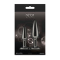 Rear Assets Tapered Trainer Kit - Gunmetal - Gunmetal Grey Metal Butt Plugs - Set of 2 Sizes