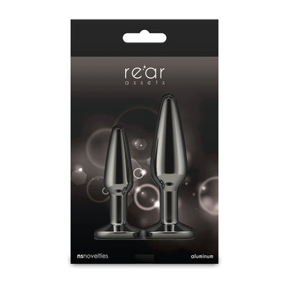 Rear Assets Tapered Trainer Kit - Gunmetal Grey Metal Butt Plugs
