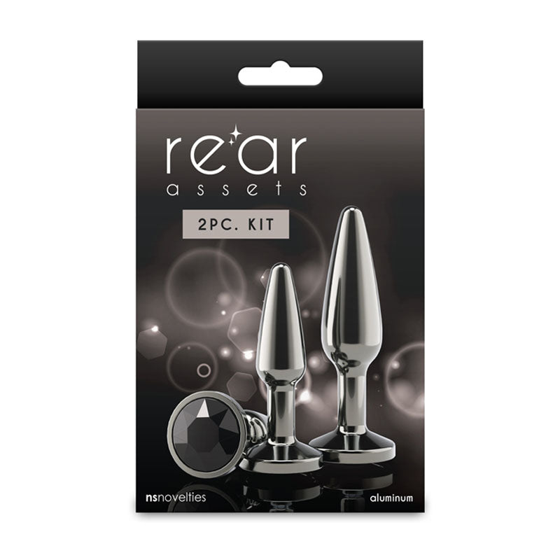 Rear Assets Tapered Trainer Kit - Gunmetal Grey Metal Butt Plugs