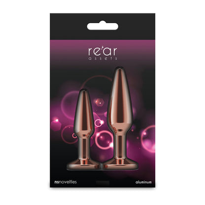 Rear Assets Tapered Trainer Kit - Rose Gold Metal Butt Plugs Set of 2