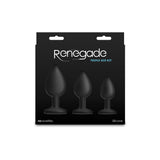 Renegade Triple Ace Kit - Black - Black Butt Plugs - Set of 3 Sizes - Image 4