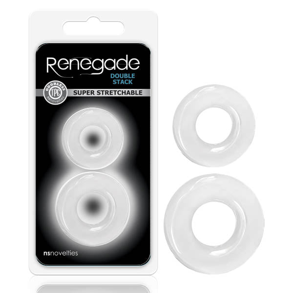 Renegade - Double Stack - Clear Cock Rings - Set of 2 - Image 1