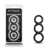 Renegade Threefold - Black - Black Cock & Balls Rings - Image 1