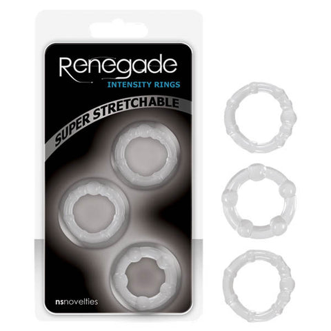 Renegade Intensity Rings - Clear Cock Rings - Set of 3 - Image 1