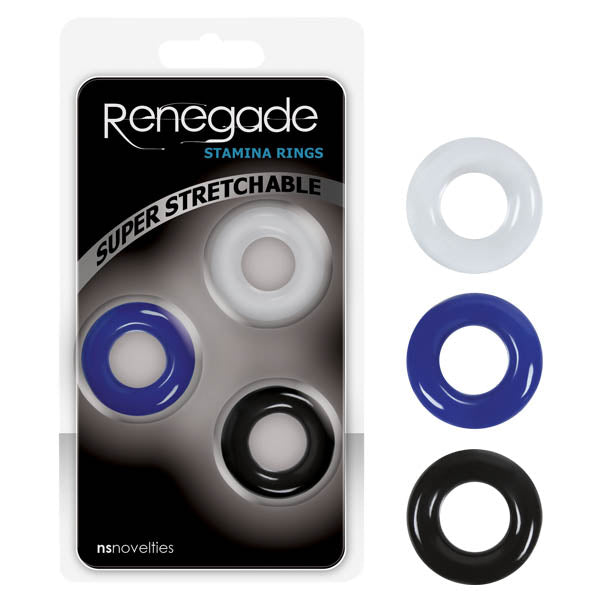Renegade Stamina Rings - Coloured Cock Rings - Set of 3 - Image 1