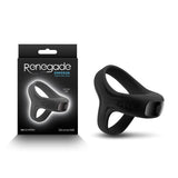 Renegade Emperor - Black - Black USB Rechargeable Vibrating Cock & Ball Rings - Image 1
