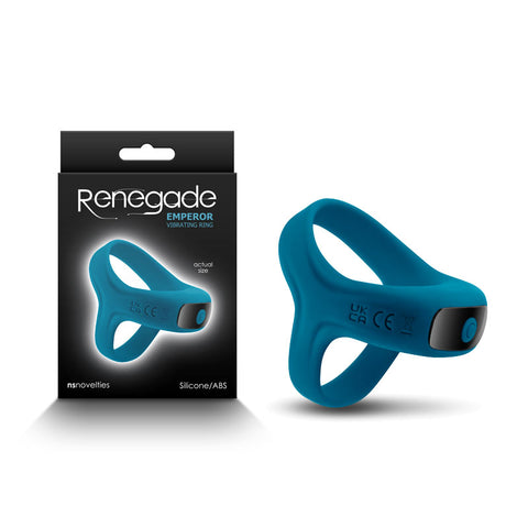 Renegade Emperor - Teal - Teal USB Rechargeable Vibrating Cock & Ball Rings - Image 1