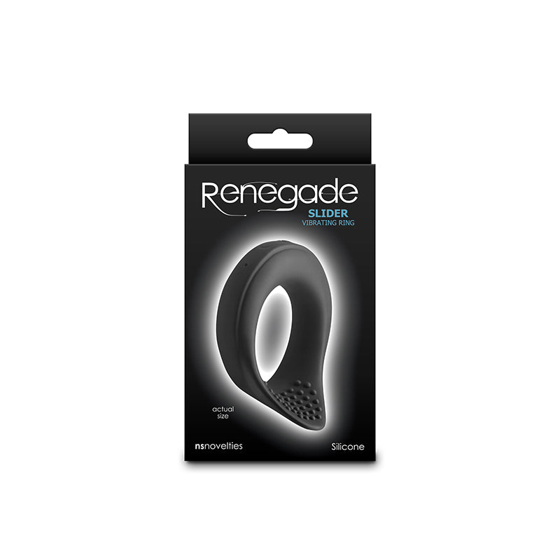 Renegade Slider - Black USB Rechargeable Vibrating Cock Ring