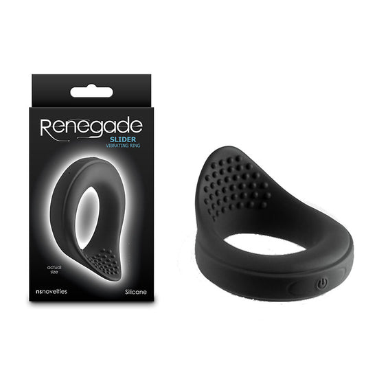 Renegade Slider - Black USB Rechargeable Vibrating Cock Ring