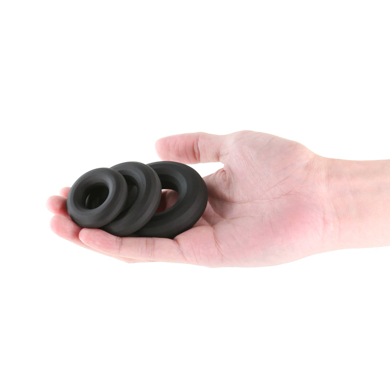 Renegade 3pc Fireman Rings - Black Cock Rings - Set of 3 Sizes