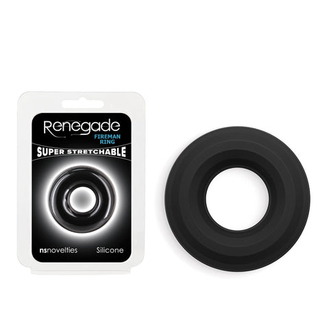 Renegade Fireman Ring - Small - Black - Black Small Cock Ring - Image 1