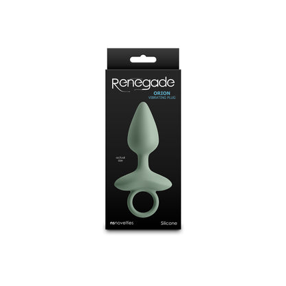 Renegade Orion Sage. Full view of the green butt plug on a white background, another angle.