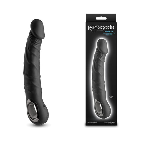 Renegade Rimmer - Black - Black 22 cm USB Rechargeable Vibrator - Image 1