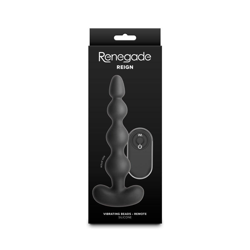 Renegade Reign - Black 17.9 cm Vibrating Anal Beads