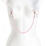 Bound Nipple Clamps - DC1 - Pink - Gold Nipple Clamps with Pink Pearl Chain - Image 2