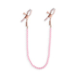 Bound Nipple Clamps - DC1 - Pink - Gold Nipple Clamps with Pink Pearl Chain - Image 3