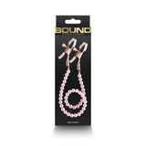 Bound Nipple Clamps - DC1 - Pink - Gold Nipple Clamps with Pink Pearl Chain - Image 4