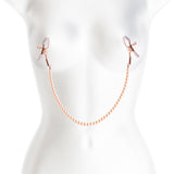 Bound Nipple Clamps - DC1 - Rose Gold - Rose Gold Nipple Clamps with Gold Pearl Chain - Image 2