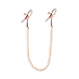 Bound Nipple Clamps - DC1 - Rose Gold - Rose Gold Nipple Clamps with Gold Pearl Chain - Image 3