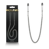 Bound Nipple Clamps - DC3 - Gunmetal - Gunmetal Nipple Clamps with Chain - Image 1