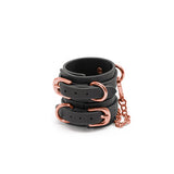 Bondage Couture Wrist Cuffs - Black - Black Restraints - Image 2
