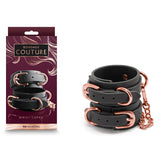 Bondage Couture Wrist Cuffs - Black - Black Restraints - Image 1