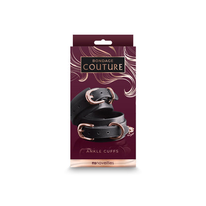 Bondage Couture Ankle Cuffs - Black Restraints