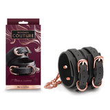 Bondage Couture Ankle Cuffs - Black - Black Restraints - Image 1