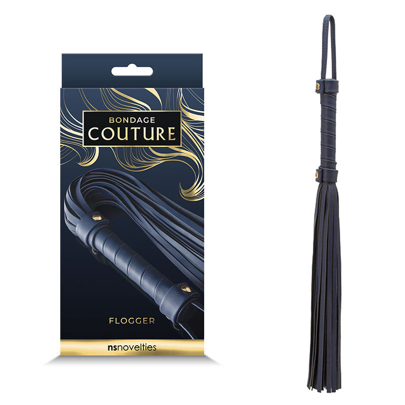 Bondage Couture Flogger - Blue - Blue Flogger Whip - Image 1
