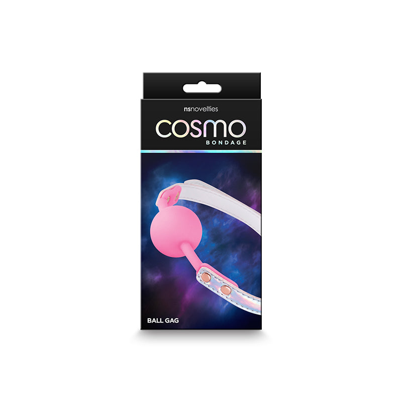 Cosmo Bondage Ball Gag - Rainbow - Metallic Rainbow/Pink Mouth
