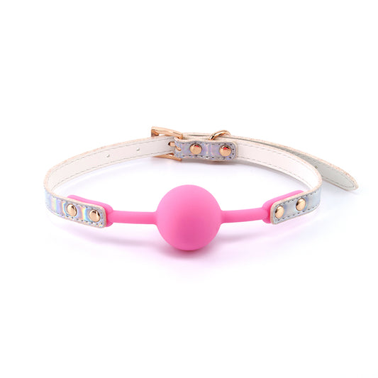Cosmo Bondage Ball Gag - Rainbow - Metallic Rainbow/Pink Mouth