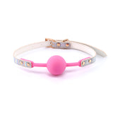 Cosmo Bondage Ball Gag - Rainbow - Metallic Rainbow/Pink Mouth Restraint - Image 2