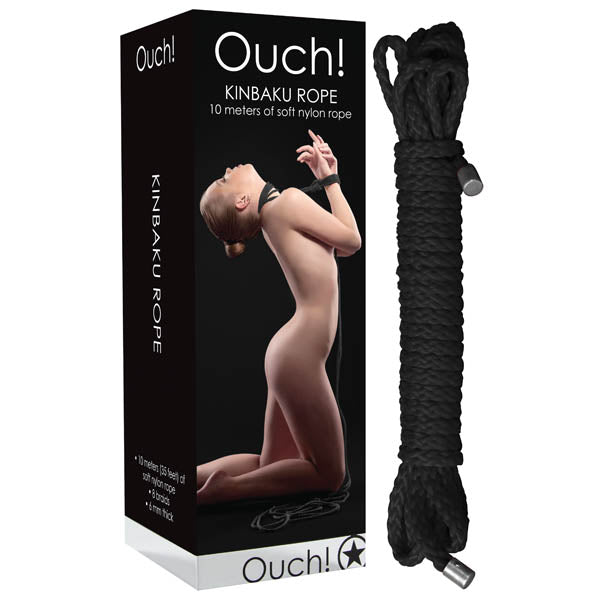 Ouch Kinbaku Rope - Black - 10 metre Length - Image 1