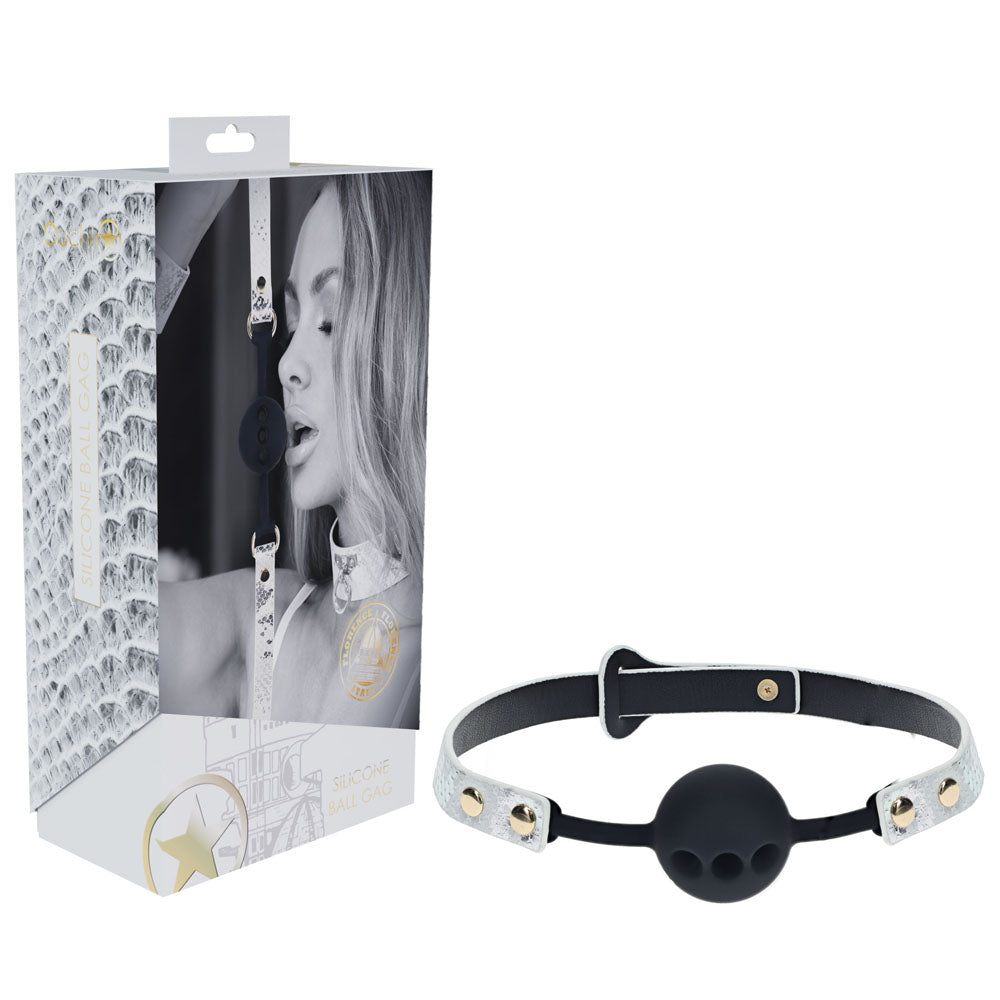 OUCH! Florence Collection - Silicone Ball Gag - White Breathable Mouth