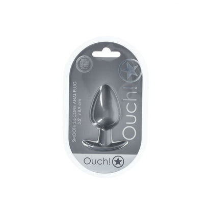 OUCH! Anal Plug - Large - Gun Metal Grey 8.9 cm Large Butt Plug