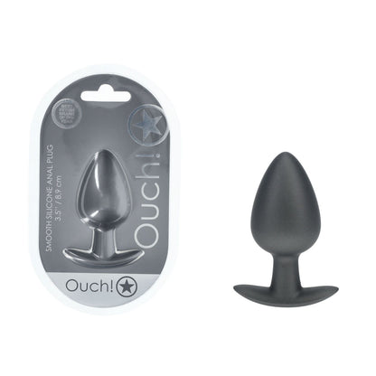 OUCH! Anal Plug - Large - Gun Metal Grey 8.9 cm Large Butt Plug