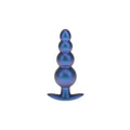 OUCH! Beaded Anal Plug - Metallic Blue - Metallic Blue 11.7 cm Butt Plug