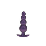 OUCH! Beaded Anal Plug - Metallic Purple - Metallic Purple 11.7 cm Butt Plug - Image 2