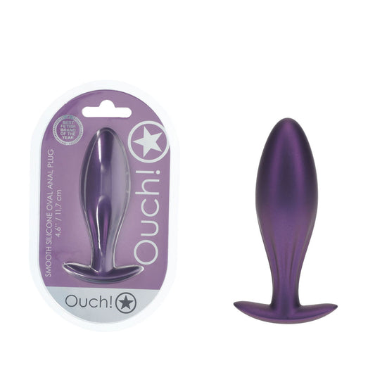 OUCH! Oval Anal Plug - Metallic Purple 11.7 cm Butt Plug
